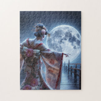 Quebra-cabeça La danse de la geisha à la lune