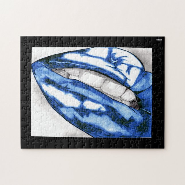 Quebra-cabeça Lábios quentes (Azul) (Horizontal)