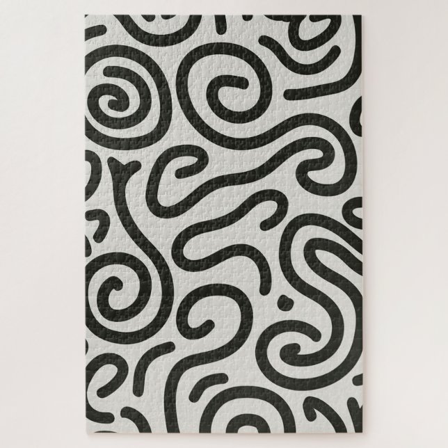 Quebra-cabeça Labirinto Tinta | Arte Moderna Abstrata de Linhas  (Vertical)