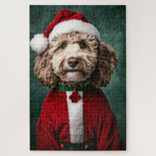Quebra-cabeça Labradoodle em Festas de Natal Festivas