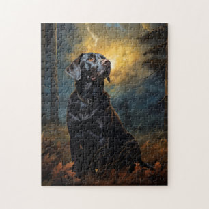 Quebra-cabeça Labrador de chocolate à noite