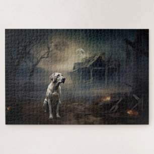Quebra-cabeça Labrador Halloween Assustador