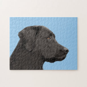 Quebra-cabeça Labrador Retriever Black Pintura Original