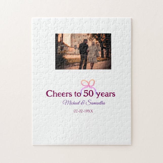 Quebra-cabeça Laço rosa comemora 50 anos de casamento  (Vertical)