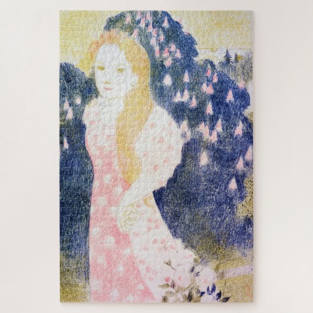 Quebra-cabeça Lady em vestido rosa, Maurice Denis (Vertical)
