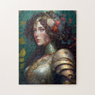 Quebra-cabeça Lady Knight Warrior Armor Fantasy Art