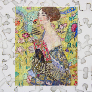 Quebra-cabeça Lady with Fan, por Gustav Klimt, Vintage Japonism