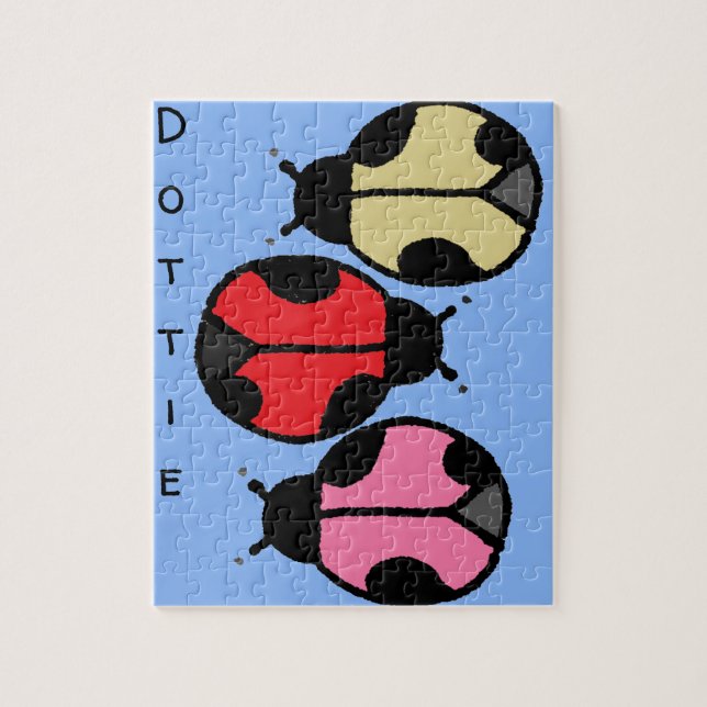 Quebra-cabeça Ladybug com texto personalizado (Vertical)