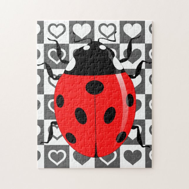 Quebra-cabeça Ladybug & Hearts - (Vertical)