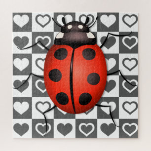 Quebra-cabeça Ladybug & Hearts - Bonito