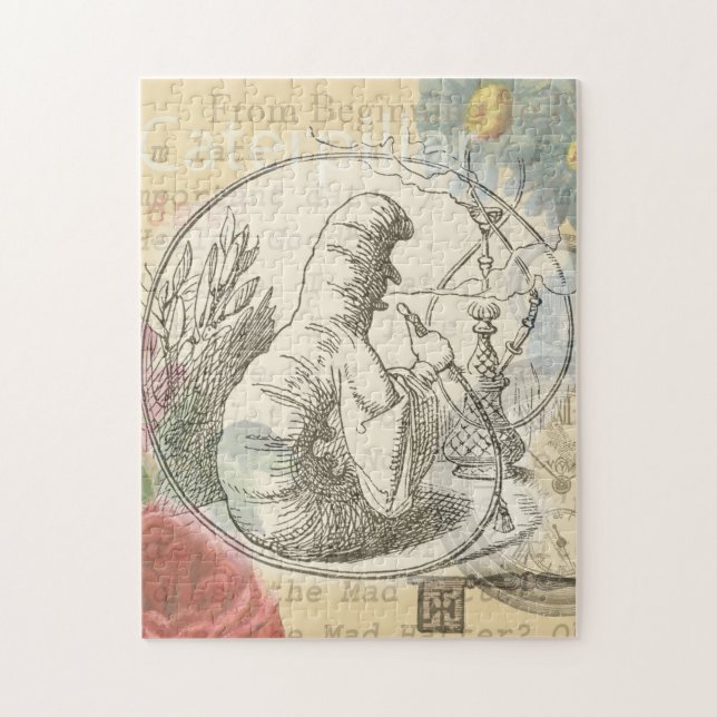 Quebra-cabeça Lagarta da Terra das Maravilhas de Alice: Tenniel  (Vertical)