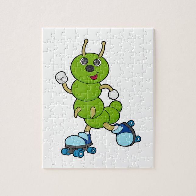 Quebra-cabeça Lagarta em patinagem em linha com skates (Vertical)