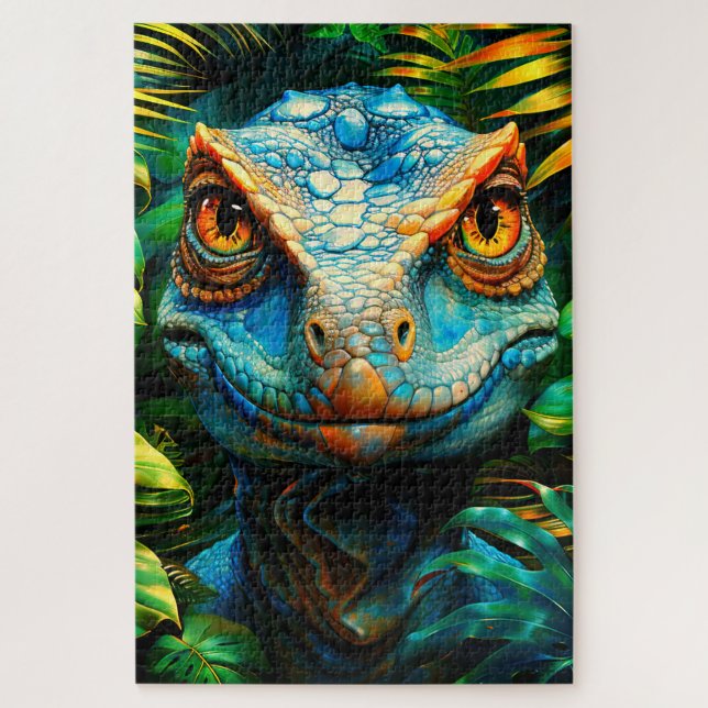 Quebra-cabeça Lagarto Azul (Vertical)