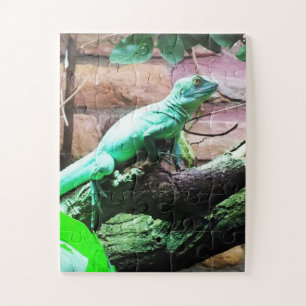 Quebra-cabeça Lagarto verde