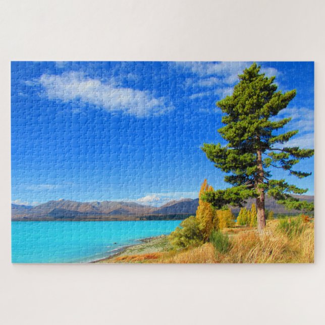 Quebra-cabeça lago azul tekapo (Horizontal)