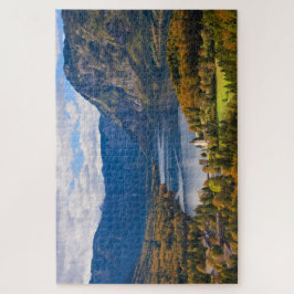 Quebra-cabeça Lago Bohinj em Slovenia no outono