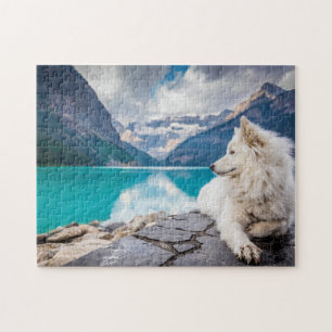 Quebra-cabeça Lago Branco Siberiano Husky Canadá