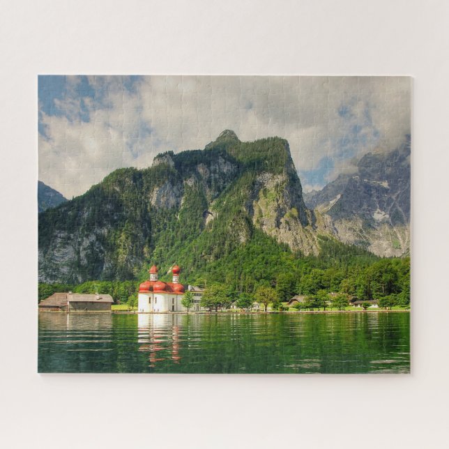 Quebra-cabeça Lago de Berchtesgaden Alemanha. (Horizontal)