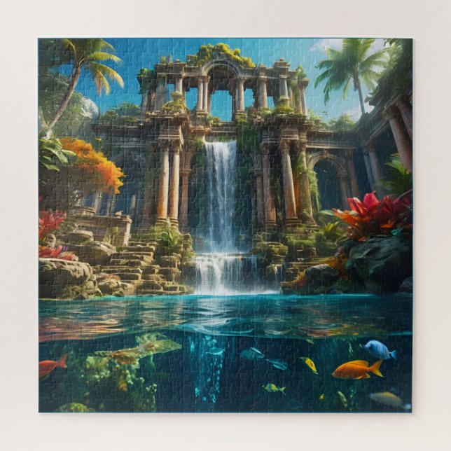 Quebra-cabeça Lago de Cascata de Tempos Tropicais (Vertical)