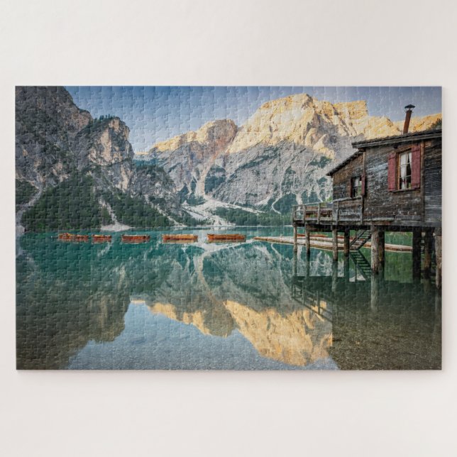 Quebra-cabeça Lago di Braies, Dolomites, Itália (Horizontal)