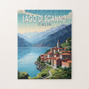 Quebra-cabeça Lago di Scanno Italia Viagem Art Vintage