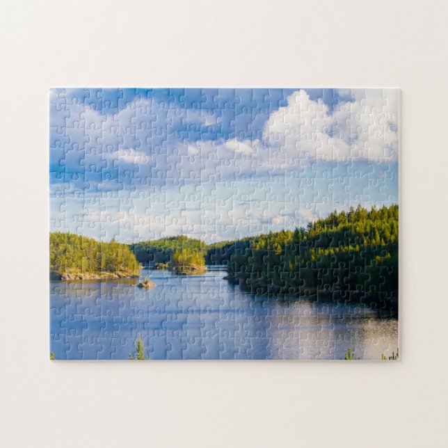 Quebra-cabeça Lago finlandês no verão (Horizontal)