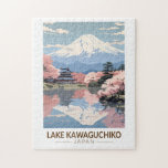 Quebra-cabeça Lago Kawaguchiko Japão Viagem Art Vintage<br><div class="desc">Lago Kawaguchiko vetor trabalho de arte design. O lago Kawaguchiko é um lago na cidade de Fujikawaguchiko,  Província de Yamanashi,  Japão. É o segundo maior dos Cinco Lagos Fuji.</div>