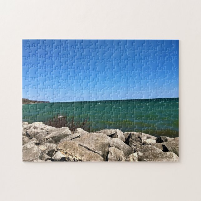 Quebra-cabeça Lago Michigan, Port Washington, WI (Horizontal)