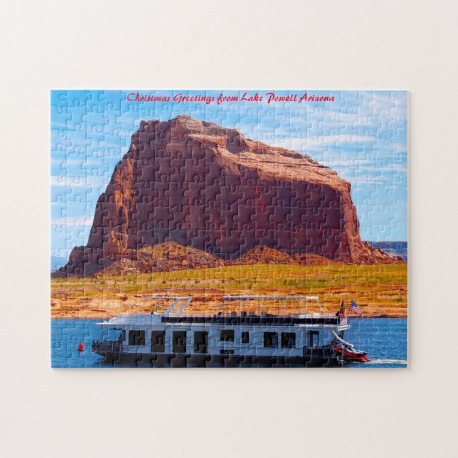 Quebra-cabeça Lago Powell Arizona. Saudações de Natal (Horizontal)