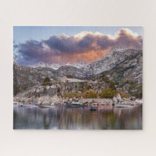 Quebra-cabeça Lago Sabrina Dusk com Barcos, Foto de Belas Artes