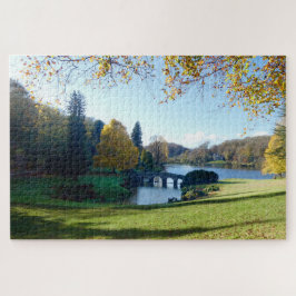 Quebra-cabeça Lago Stourhead, vista para o Panteão.