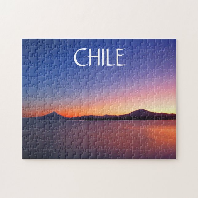 Quebra-cabeça lago sunrise chile (Horizontal)