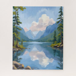 Quebra-cabeça Lago Tahoe | Pintura a Óleo Paisagem