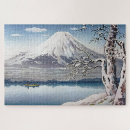 Quebra-cabeça Lago Yamanaka no inverno por Tsuchiya Koitsu