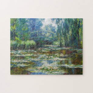 Quebra-cabeça Lagoa & belas artes japonesas de Monet da ponte