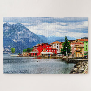 Quebra-cabeça Lake Garda Alpine Mountains Norte Itália Viagem