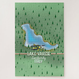 Quebra-cabeça Lake Varese, Lombardy, italy travel poster