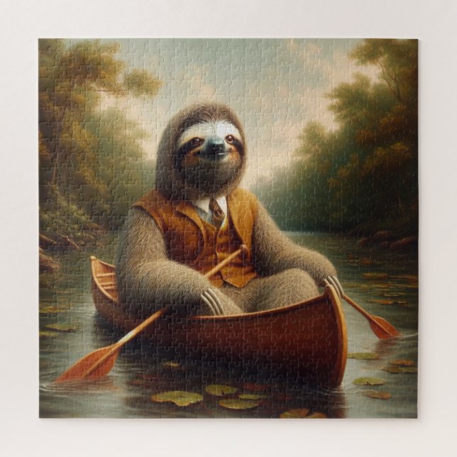 Quebra-cabeça Lama Em Uma Canoa (Vertical)