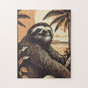 Quebra-cabeça Lama em uma praia tropical