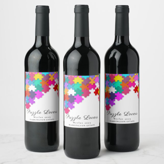 Quebra-cabeça lança rótulos de vinho personalizado (Garrafas)