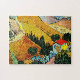 Quebra-cabeça Landscape House e Plowman Vincent Van Gogh