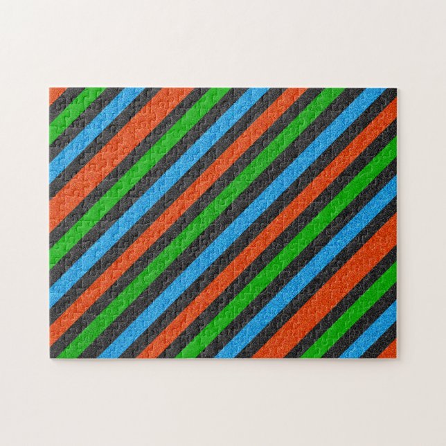 Quebra-cabeça Laranja, Azul, Verde, Largura Negra Strike STaylor (Horizontal)