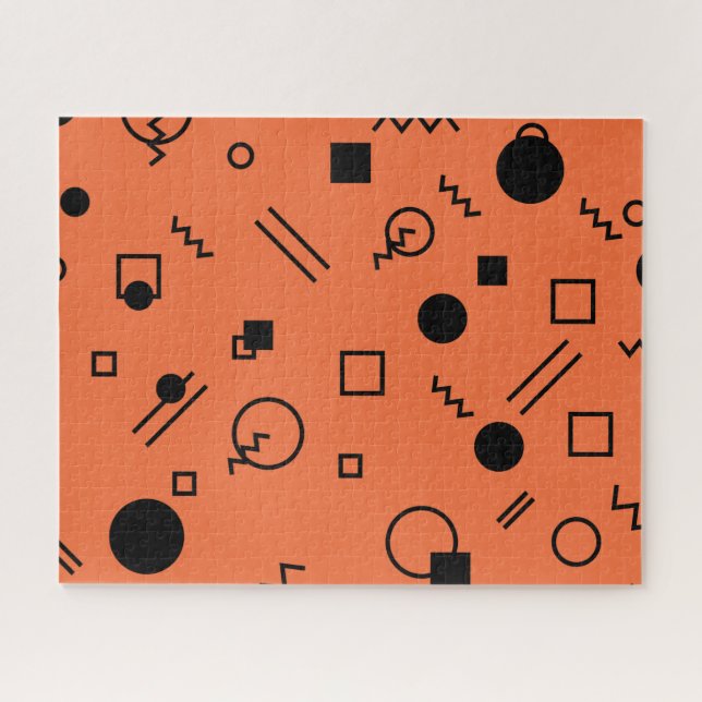 Quebra-cabeça Laranja, diversão, tendências, gráfico geométrico  (Horizontal)