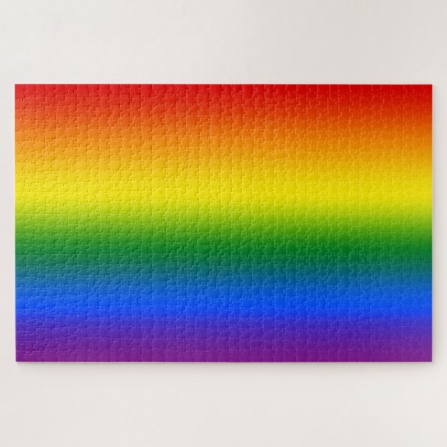 Quebra-cabeça Laranja Vermelho Amarelo Verde Azul Roxo Arco-íris (Horizontal)