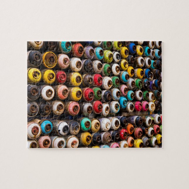 Quebra-cabeça Latas de Tinta Usadas para Pulverização (Horizontal)