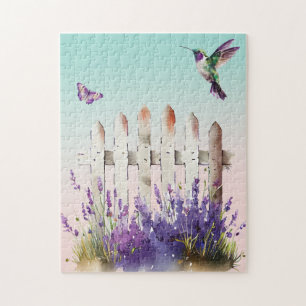Quebra-cabeça Lavanda de Hummingbird Floral
