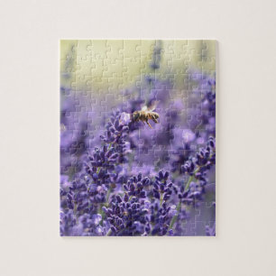 Quebra-cabeça Lavanda de Primavera com Abelhas Floral Roxa