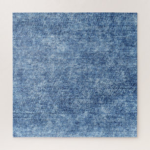 Quebra-cabeça Lave com ácido o denim azul, textura próxima.
