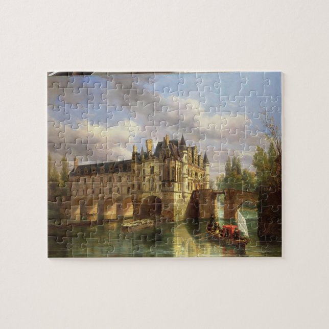 Quebra-cabeça Le Castelo de Chenonceau, 1843 (óleo em canvas) (Horizontal)
