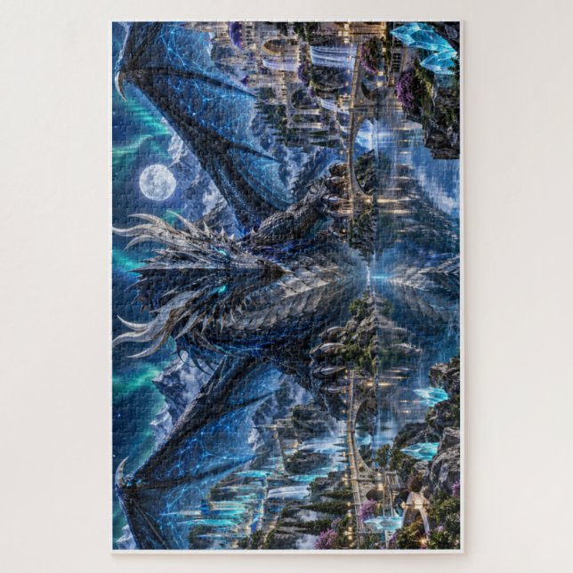 Quebra-cabeça Le Dragon d’Obsidienne et les Cités Magiques  (Vertical)